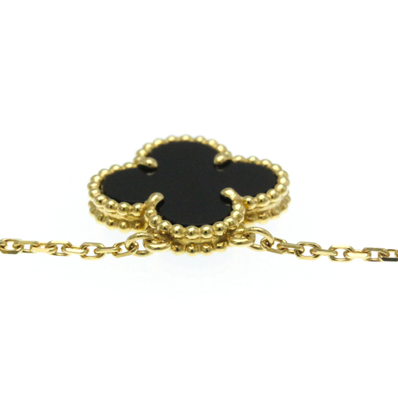 Van Cleef & Arpels Vintage Alhambra Necklace Yellow Gold (18K) Onyx Men,Women